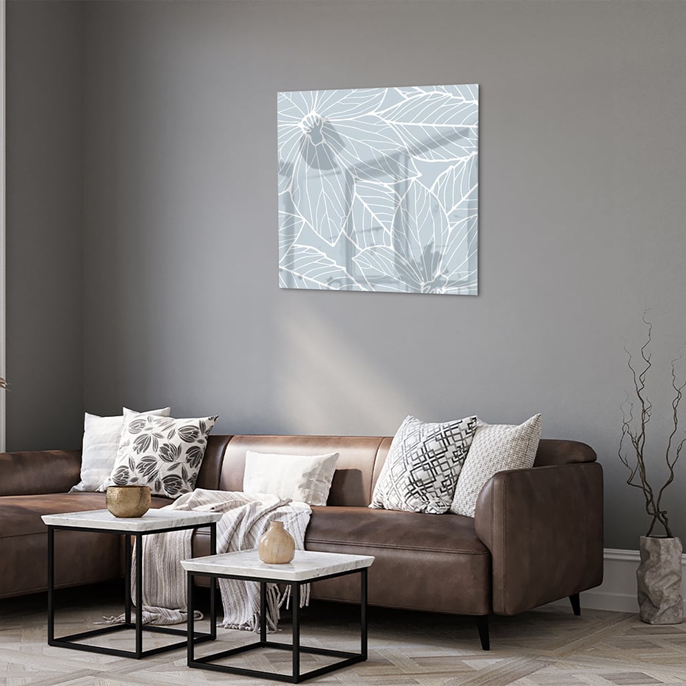 Stilvolles Glasbild mit botanischen Motiven – Glasbild aus Sicherheitsglas, Größe 120x80