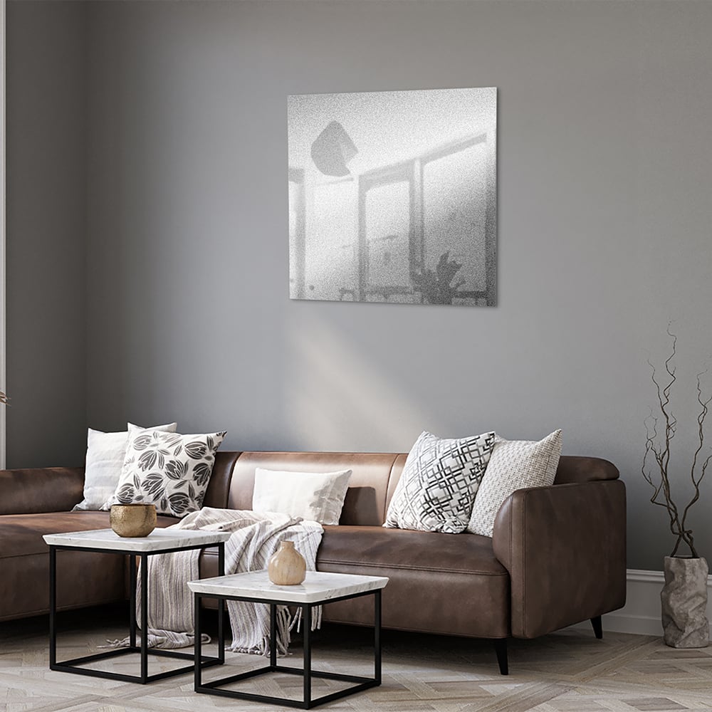 Minimalistisches Glasbild mit Reflexionen – Glasbild aus Sicherheitsglas, Größe 120x80