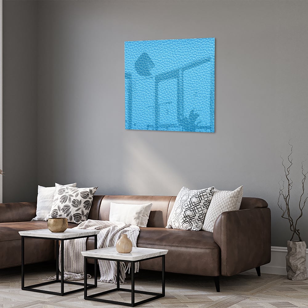 Modernes blaues Glasbild für ein stilvolles Interieur – Glasbild aus Sicherheitsglas, Größe 120x80
