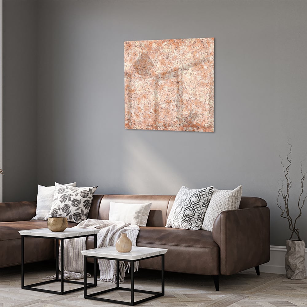 Glasbild in sanftem Rosa und Gold – Glasbild aus Sicherheitsglas, Größe 120x80