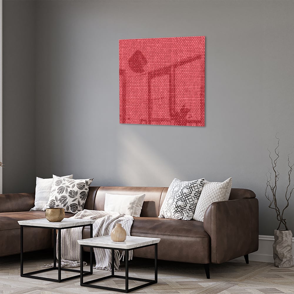 Modernes Glasbild in klarem Rot – Glasbild aus Sicherheitsglas, Größe 120x80