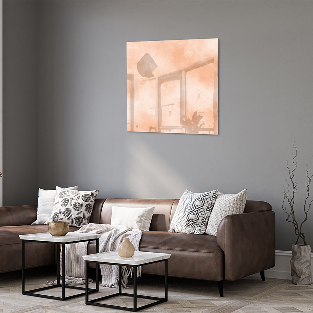 Glasbild in warmen Farbtönen für ein elegantes Interieur – Glasbild aus Sicherheitsglas, Größe 120x80