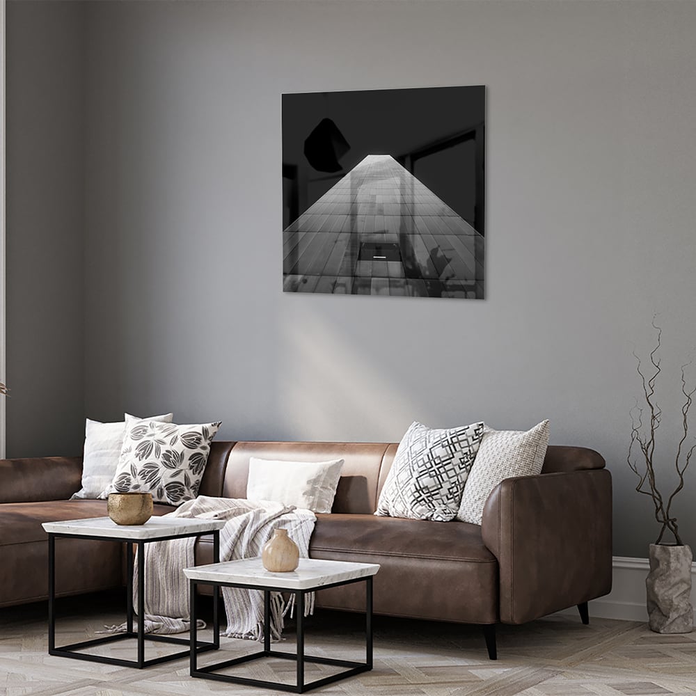 Minimalistisches Glasbild mit Lichteinfall – Glasbild aus Sicherheitsglas, Größe 120x80