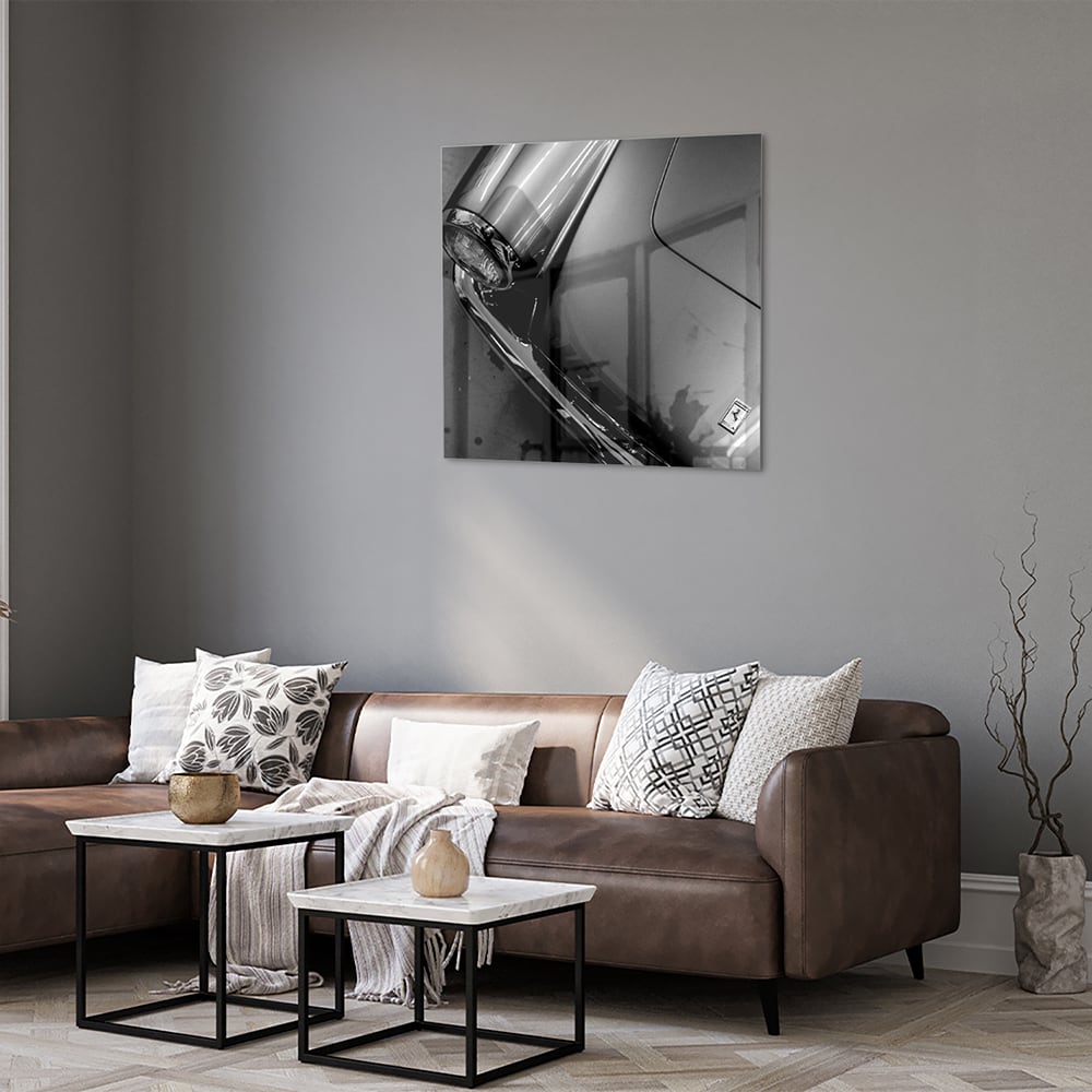 Elegantes Glasbild mit modernem abstraktem Design – Glasbild aus Sicherheitsglas, Größe 120x80