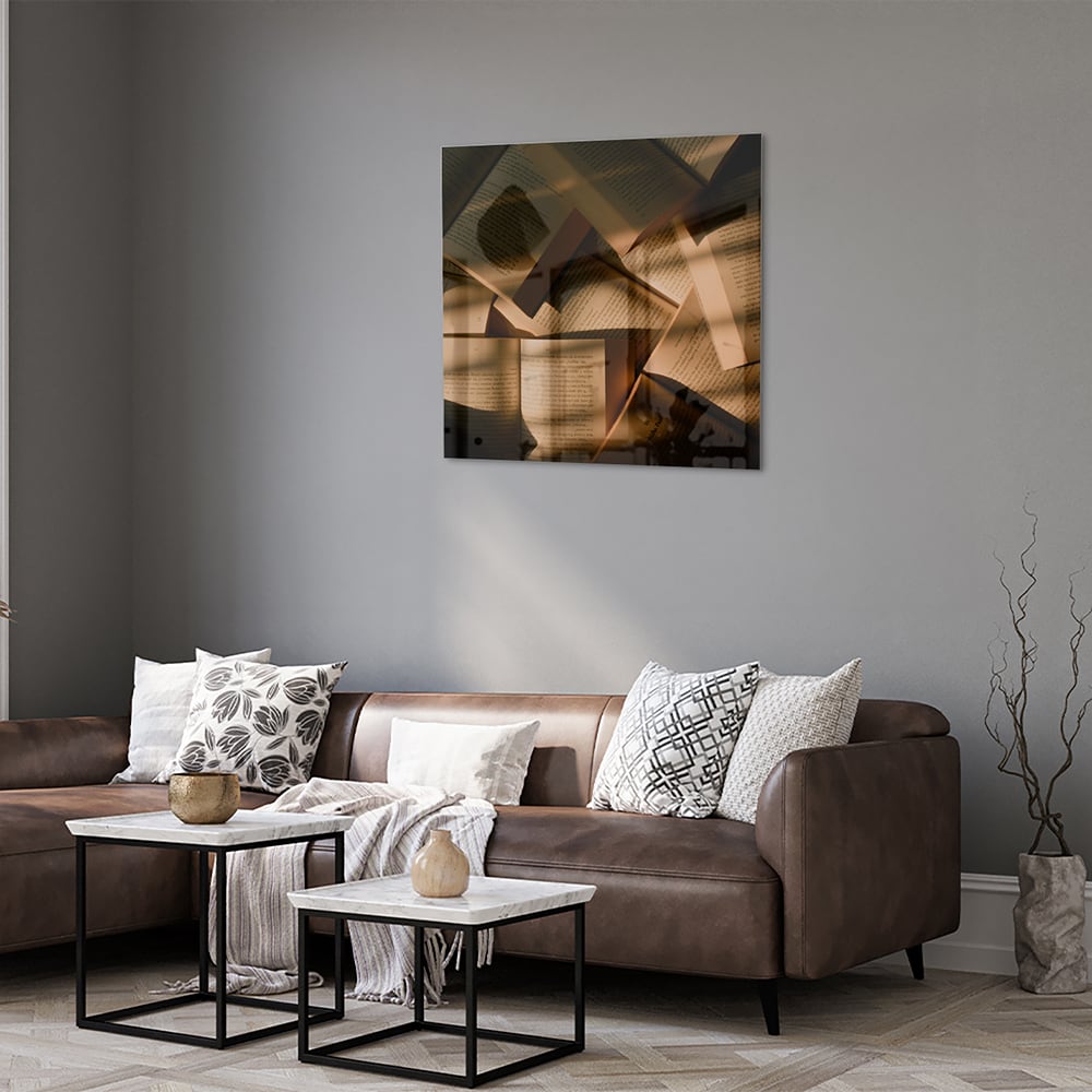 Modernes Glasbild mit abstrakten Formen – Glasbild aus Sicherheitsglas, Größe 120x80