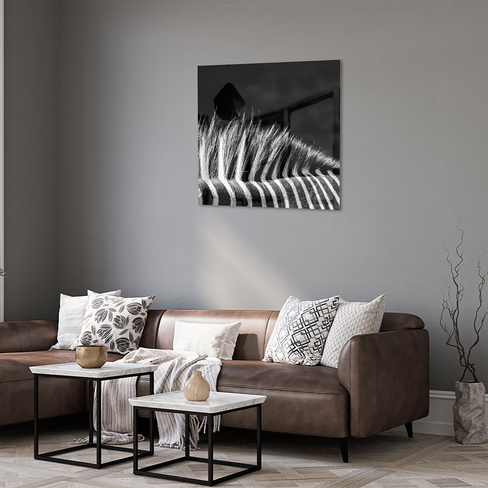 Modernes Schwarz-Weiß-Glasbild – Glasbild aus Sicherheitsglas, Größe 120x80