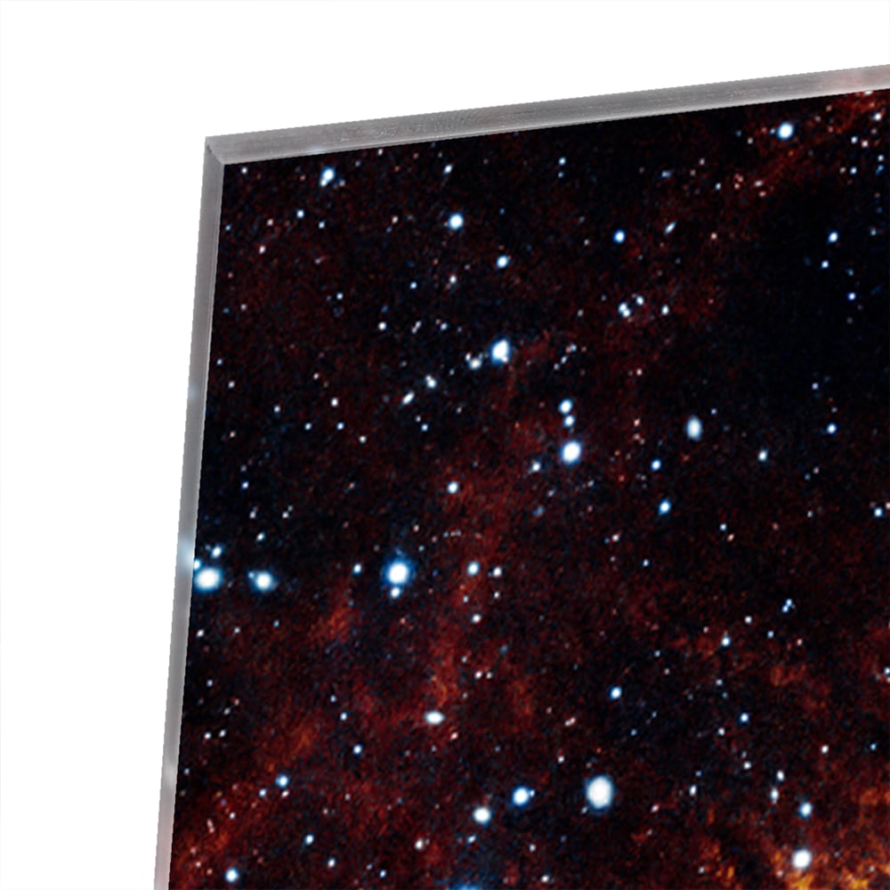 Kosmisches Glasbild mit Galaxie – Glasbild aus Sicherheitsglas, Größe 100x100_rond