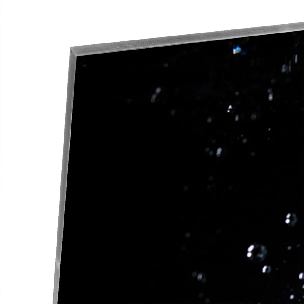 Abstraktes Glasbild mit Blasen in Wasser – Glasbild aus Sicherheitsglas, Größe 100x100_rond