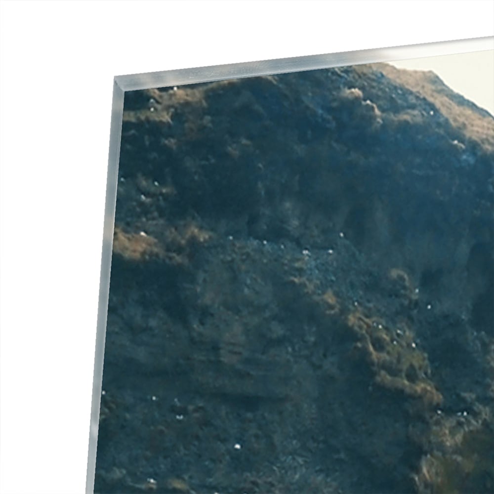 Atemberaubendes Glasbild mit Wasserfall – Glasbild aus Sicherheitsglas, Größe 100x100_rond