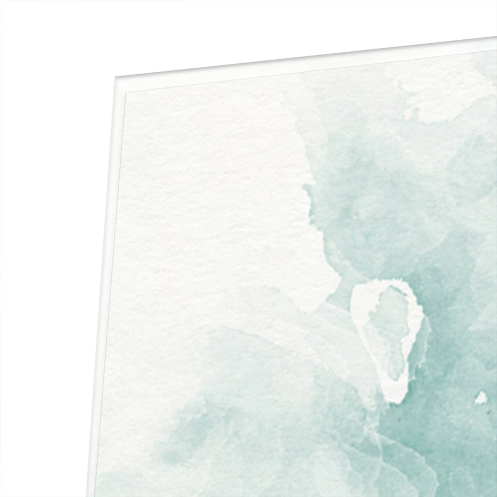 Abstraktes Glasbild in Aquablau – Glasbild aus Sicherheitsglas, Größe 100x100_rond