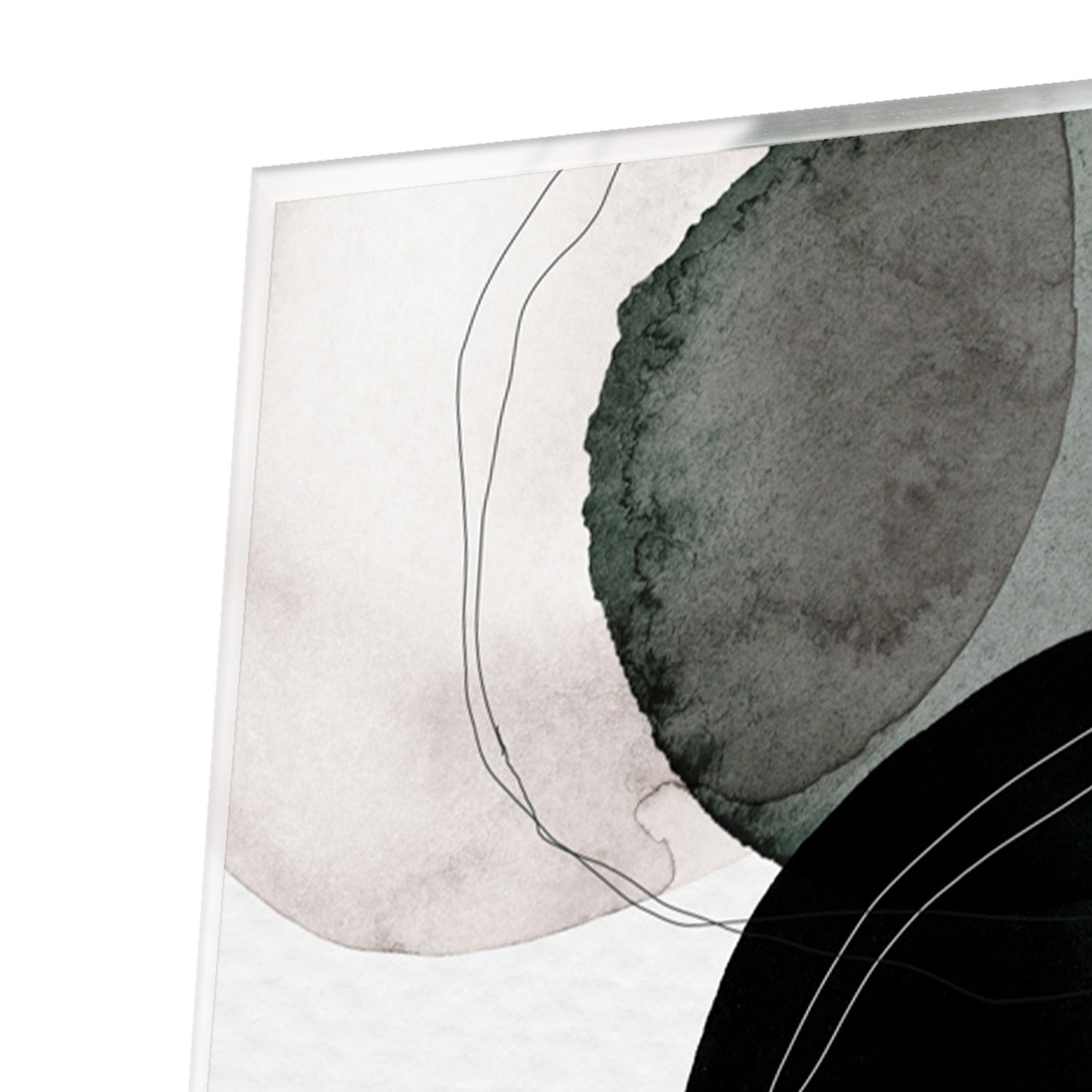 Abstraktes Glasbild in grünen Farbtönen – Glasbild aus Sicherheitsglas, Größe 100x100_rond