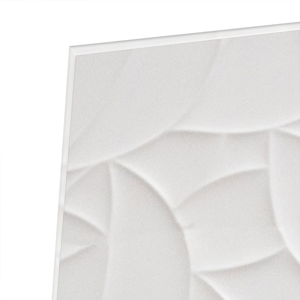 Elegantes Glasbild mit weißer Textur – Glasbild aus Sicherheitsglas, Größe 100x100_rond