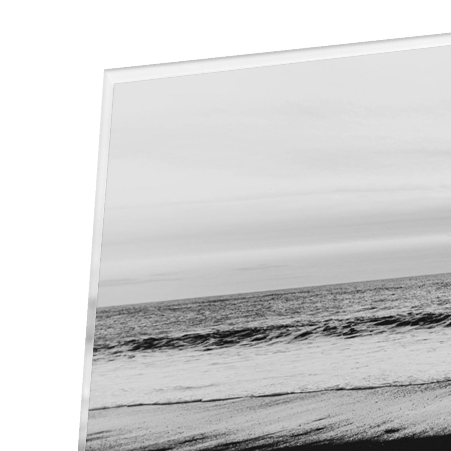 Minimalistisches Schwarz-Weiß-Glasbild – Glasbild aus Sicherheitsglas, Größe 100x100_rond