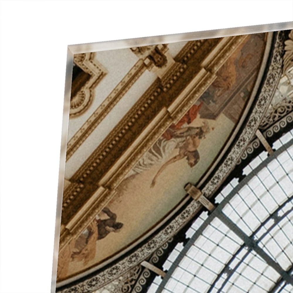Elegantes Glasbild mit einer kunstvollen Kuppel – Glasbild aus Sicherheitsglas, Größe 100x100_rond