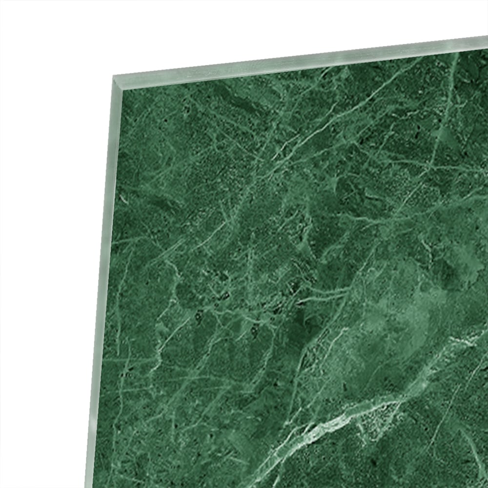 Grünes Glasbild mit Marmoroptik – Glasbild aus Sicherheitsglas, Größe 100x100_rond