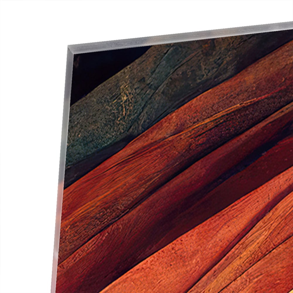 Abstraktes Glasbild mit farbenfrohen Wellen – Glasbild aus Sicherheitsglas, Größe 100x100_rond