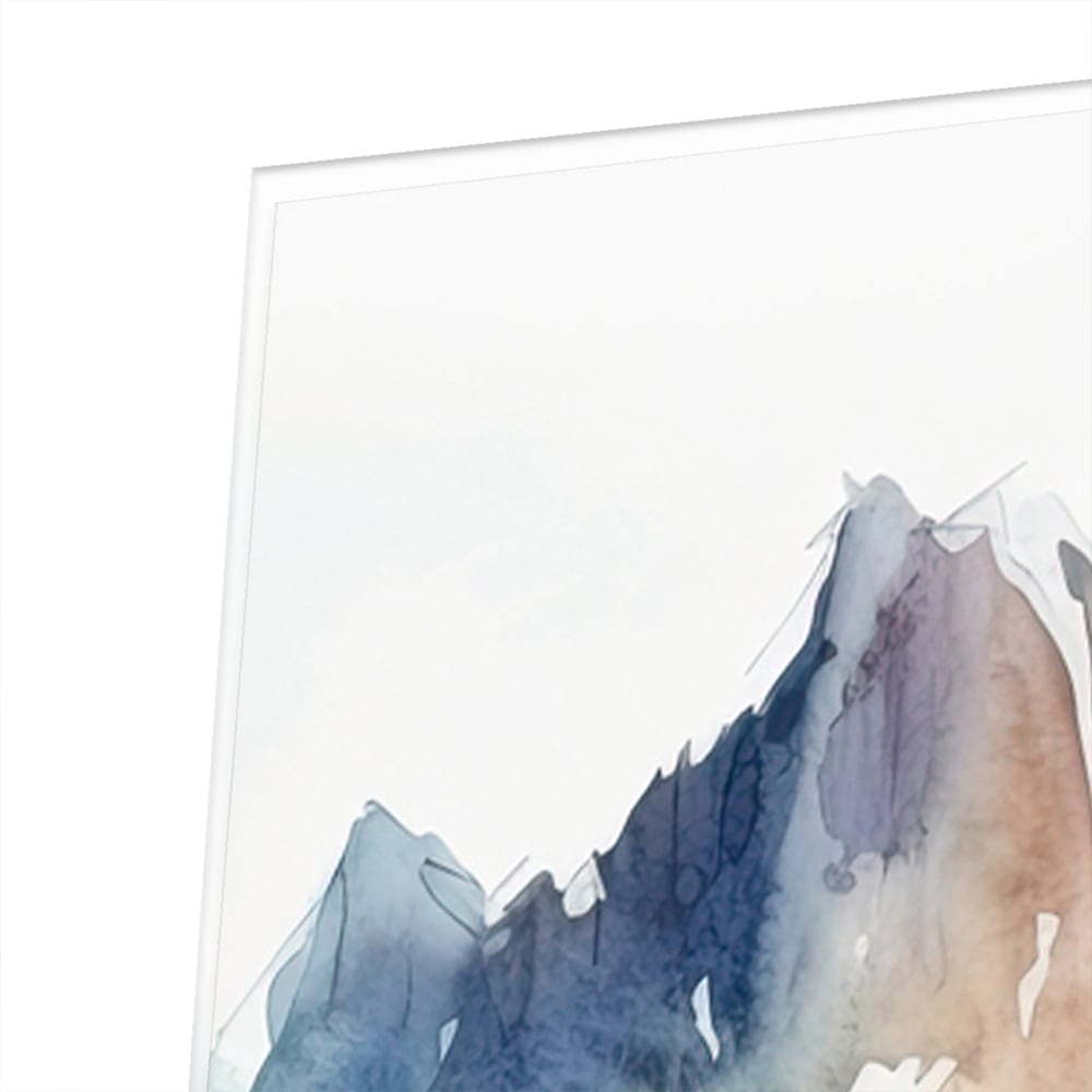 Glasbild mit Bergen und See im Aquarellstil – Glasbild aus Sicherheitsglas, Größe 100x100_rond