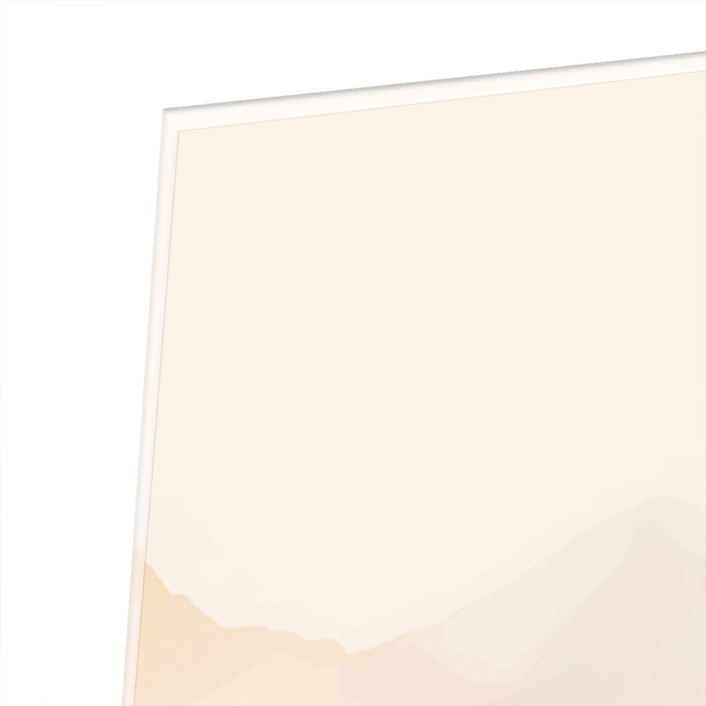 Glasbild mit träumerischer Berglandschaft – Glasbild aus Sicherheitsglas, Größe 100x100_rond