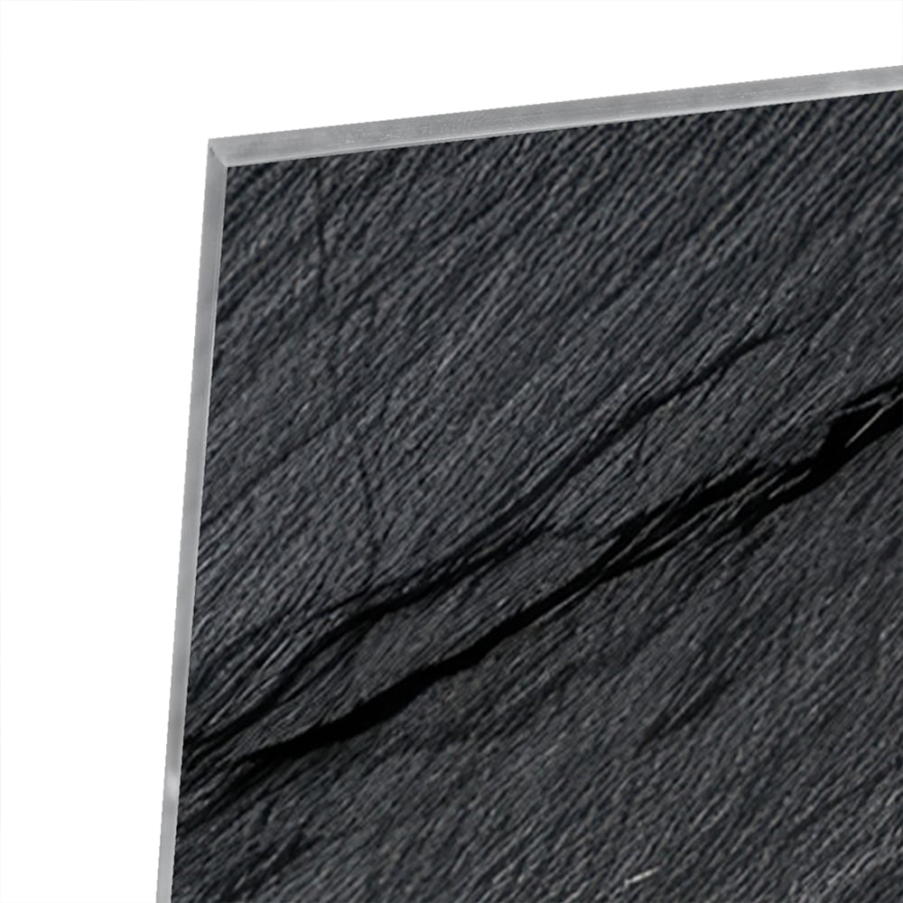 Modernes Glasbild mit abstraktem Schwarz-Weiß-Muster – Glasbild aus Sicherheitsglas, Größe 100x100_rond