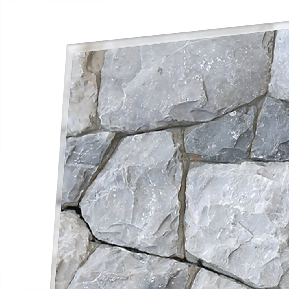 Elegantes Glasbild mit grauen Steinen – Glasbild aus Sicherheitsglas, Größe 100x100_rond