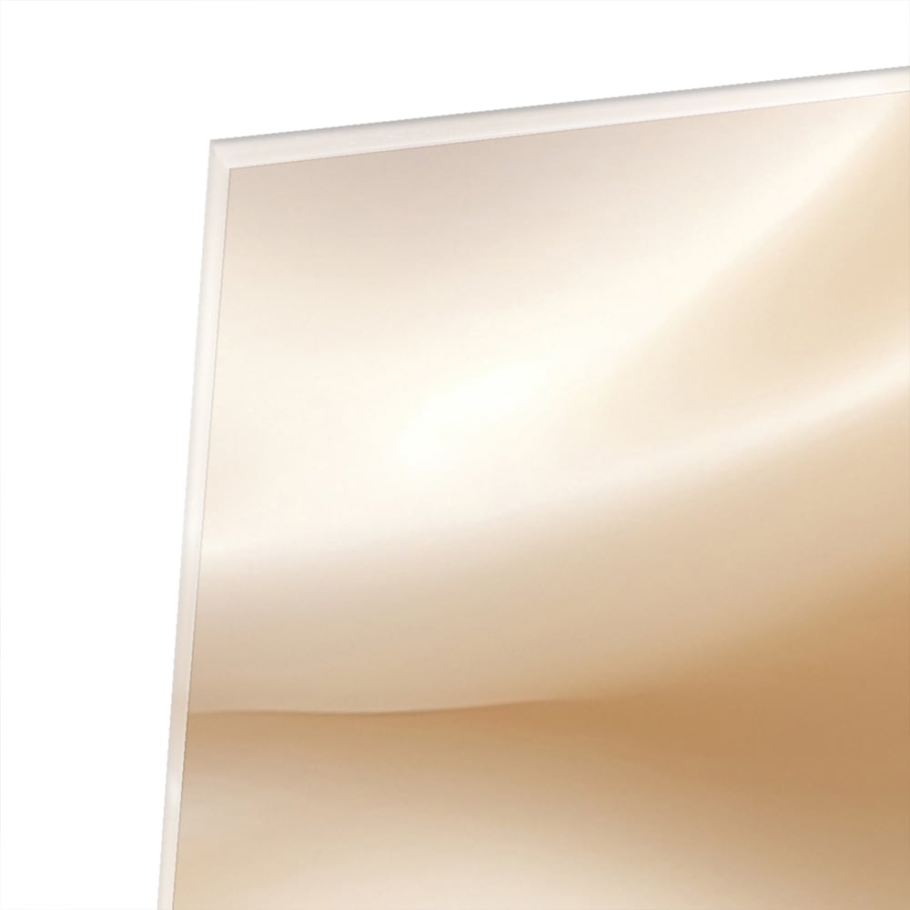 Minimalistisches Glasbild mit warmen Farbtönen – Glasbild aus Sicherheitsglas, Größe 100x100_rond