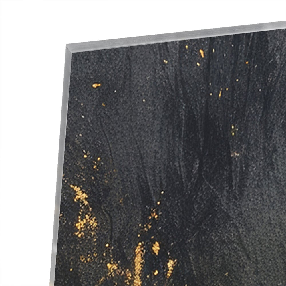 Stilvolles Glasbild mit goldenen Akzenten – Glasbild aus Sicherheitsglas, Größe 100x100_rond