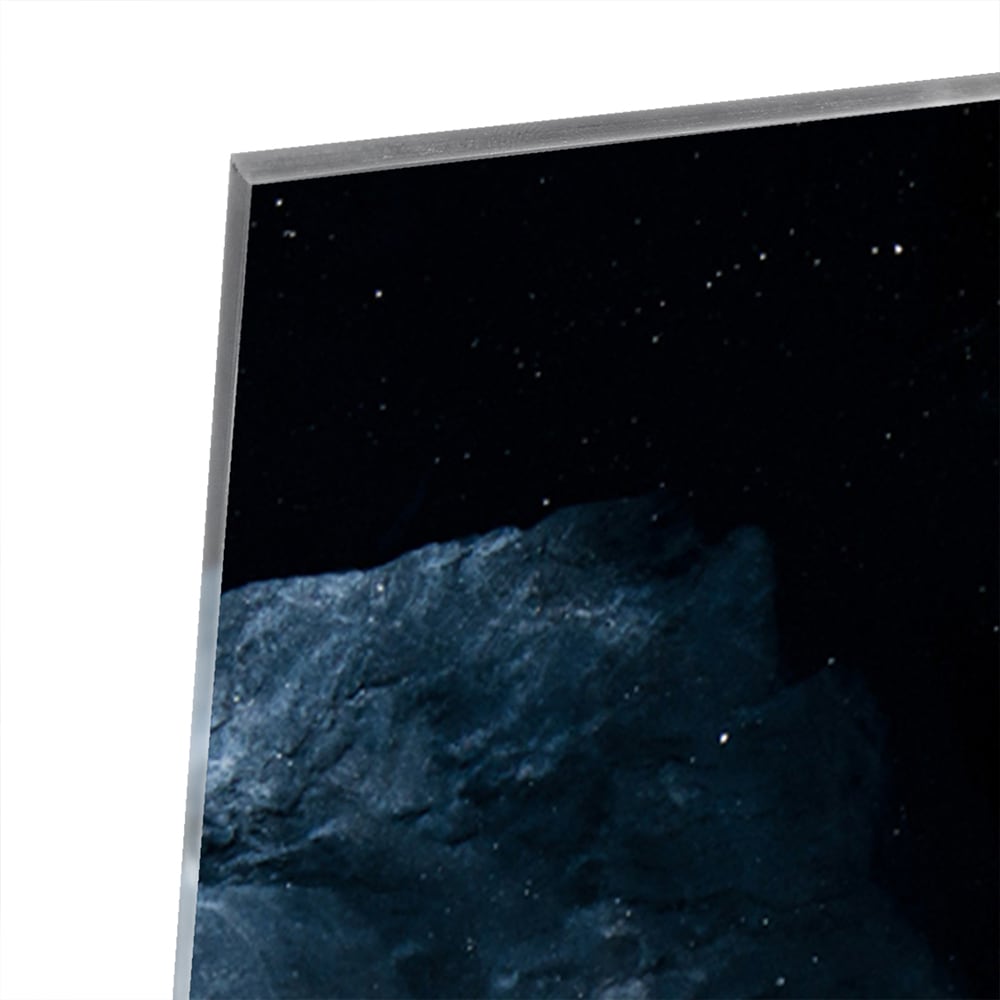 Abstraktes Glasbild für den Innenraum bei Nacht – Glasbild aus Sicherheitsglas, Größe 100x100_rond
