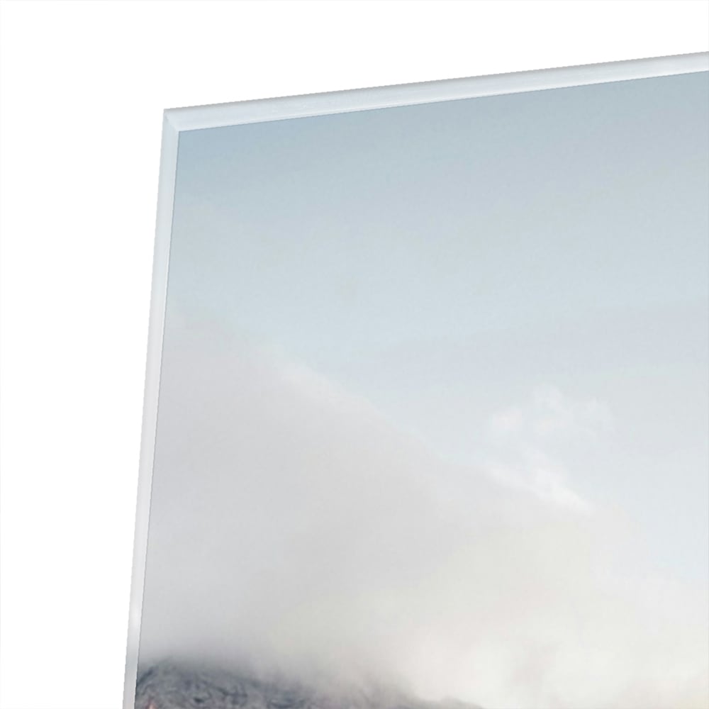 Bezauberndes Glasbild mit einer Berghütte – Glasbild aus Sicherheitsglas, Größe 100x100_rond