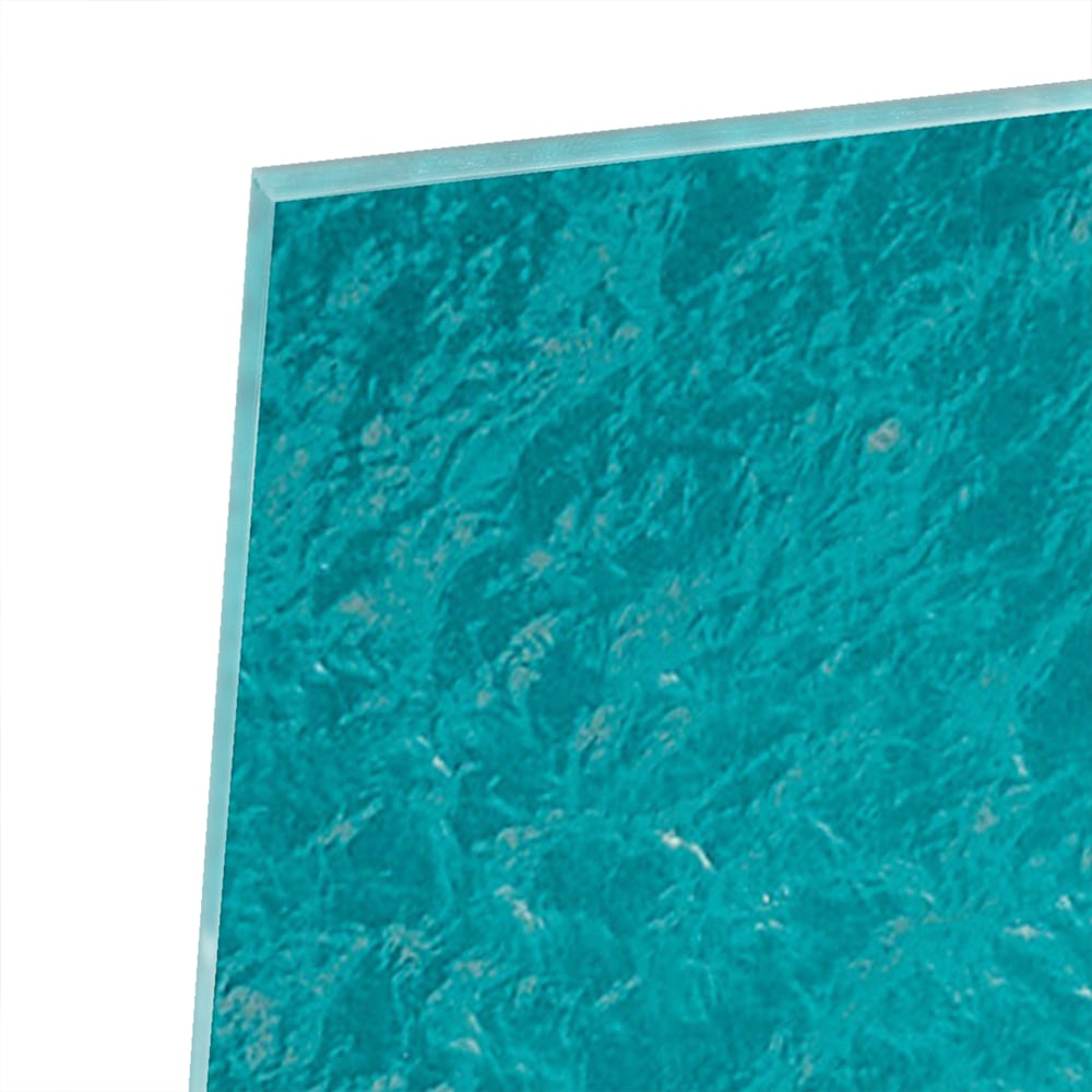 Glasbild mit einem Boot über Wasser – Glasbild aus Sicherheitsglas, Größe 100x100_rond