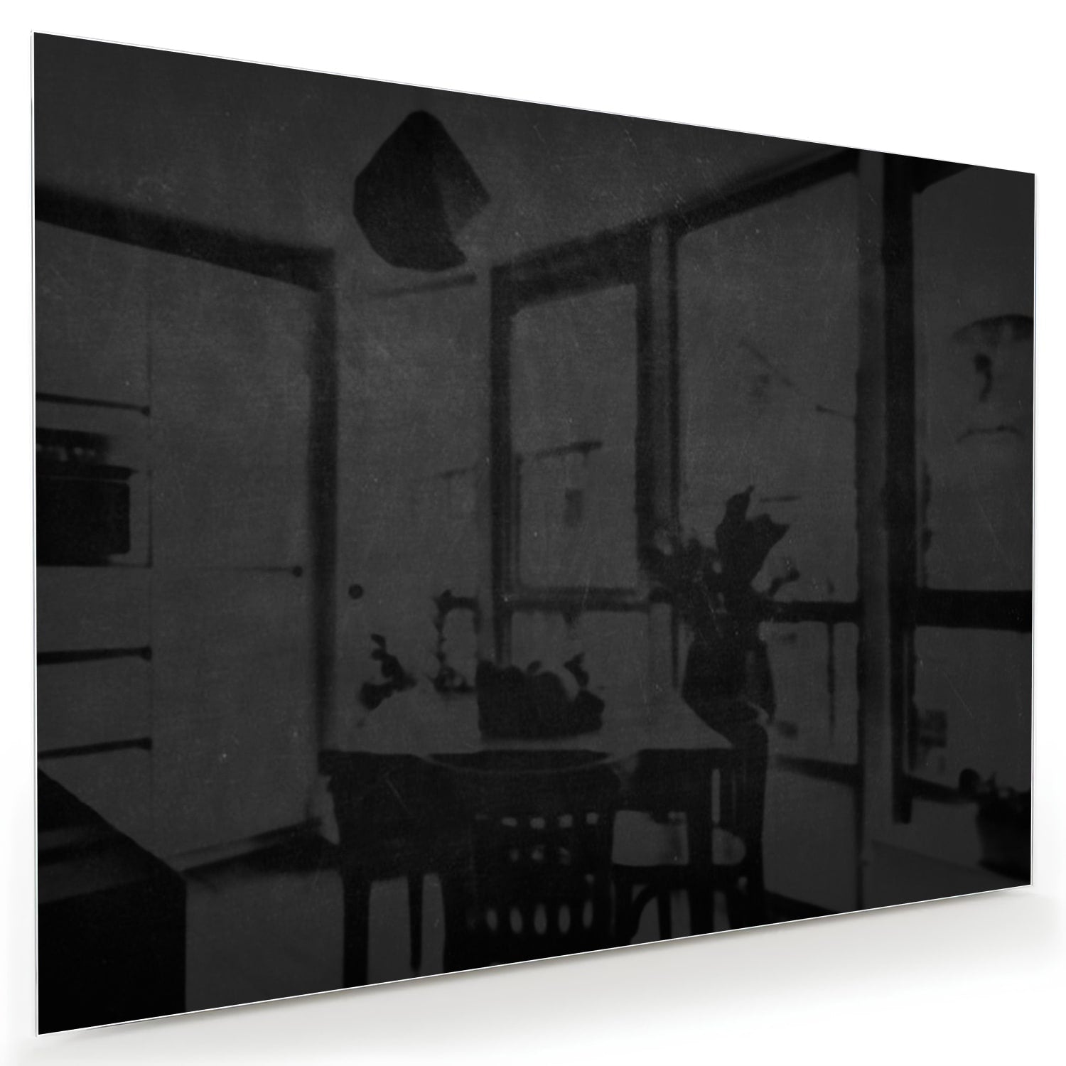 Elegantes schwarzes Glasbild für stilvolle Innenräume