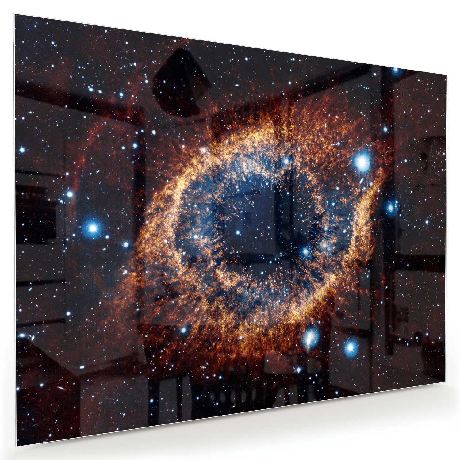 Kosmisches Glasbild mit Galaxie