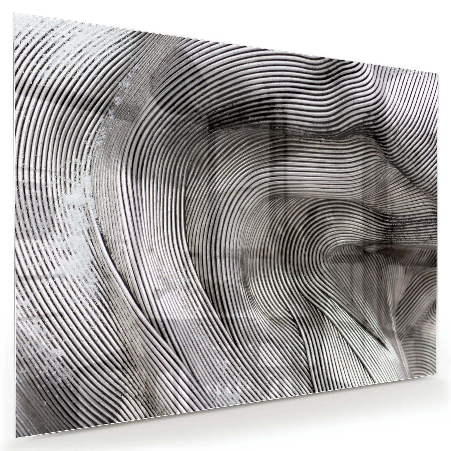 Abstraktes Glasbild mit wellenförmigen Linien
