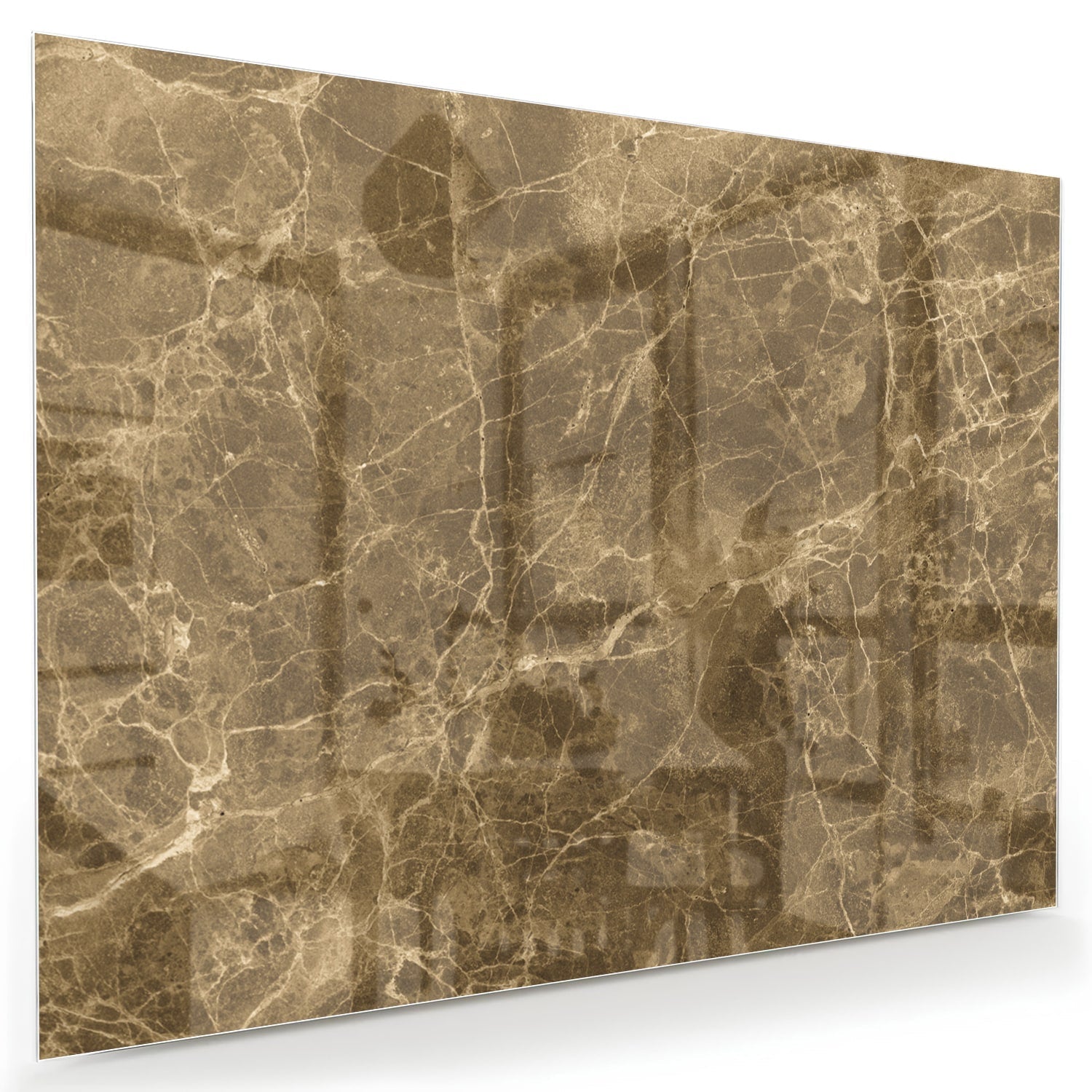 Goldfarbenes Glasbild mit Marmoreffekt
