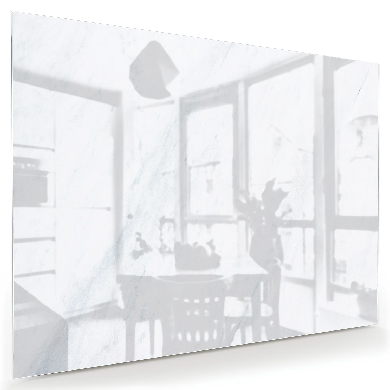 Minimalistisches Glasbild mit hellen Tönen