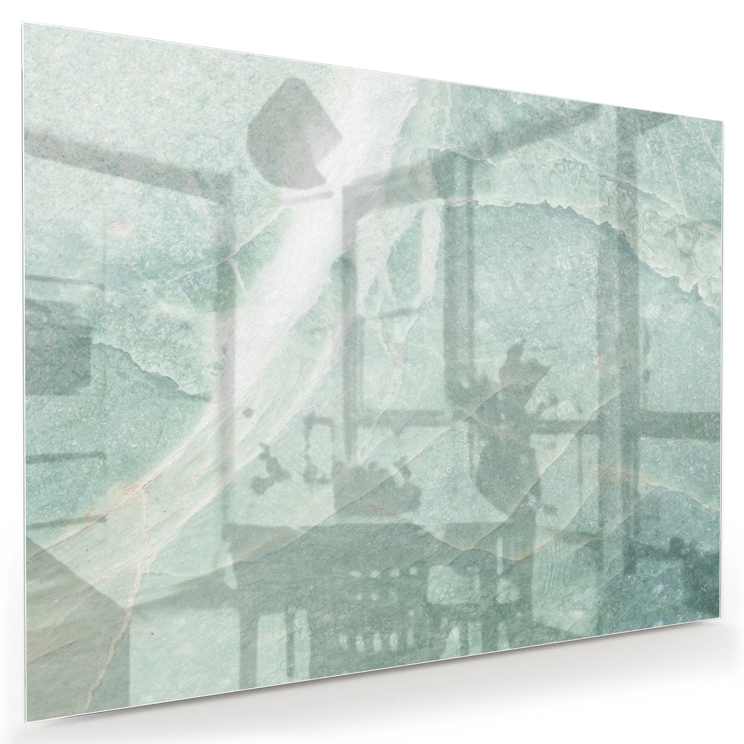 Abstraktes grünes Glasbild für moderne Innenräume