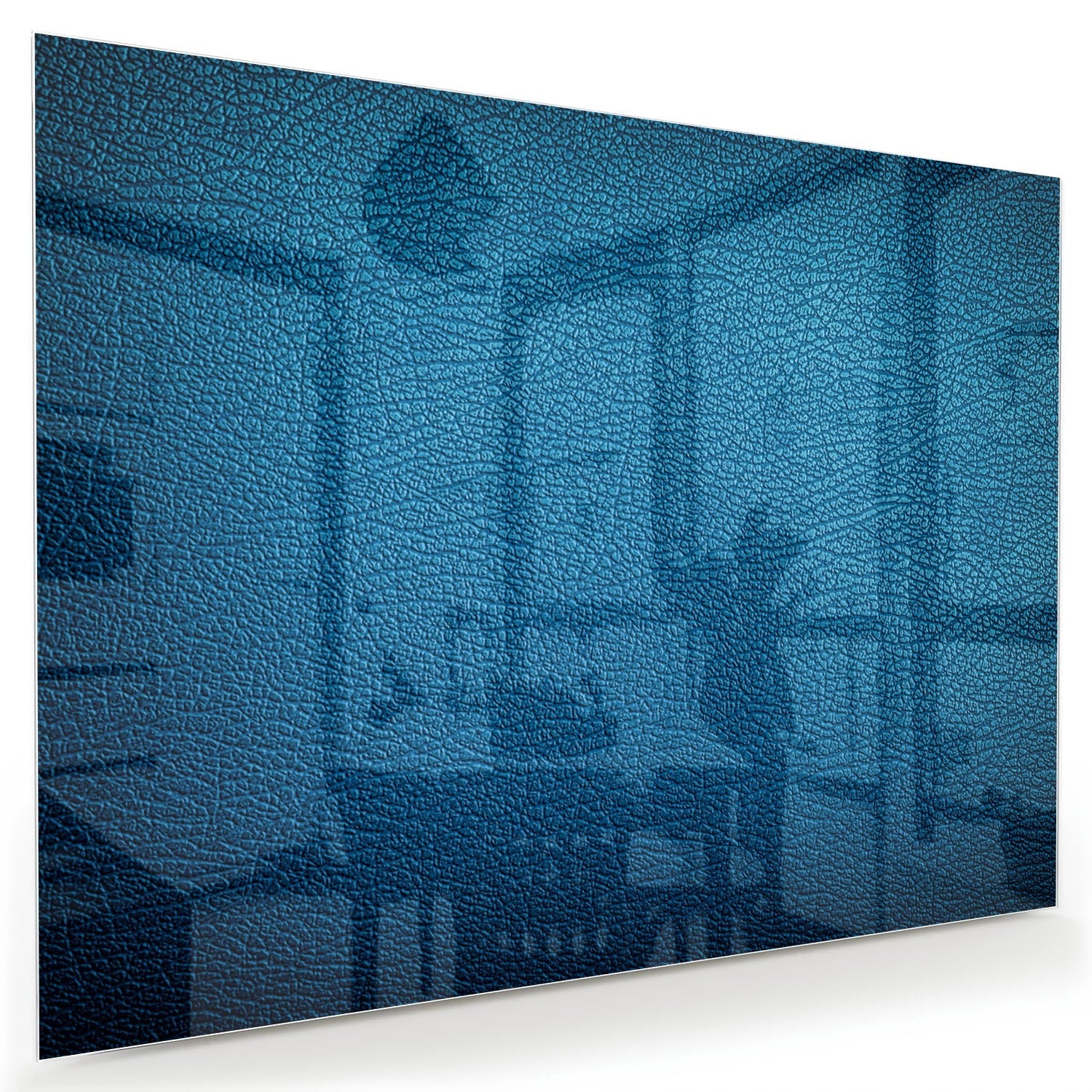 Blaues Glasbild mit Reflexionseffekt
