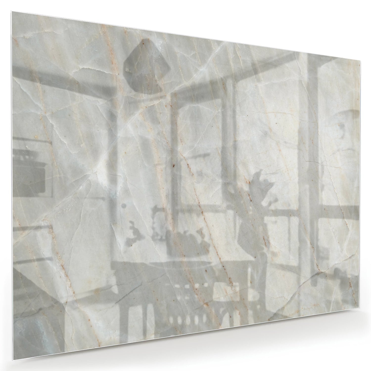 Glasbild mit abstrakter Marmoroptik