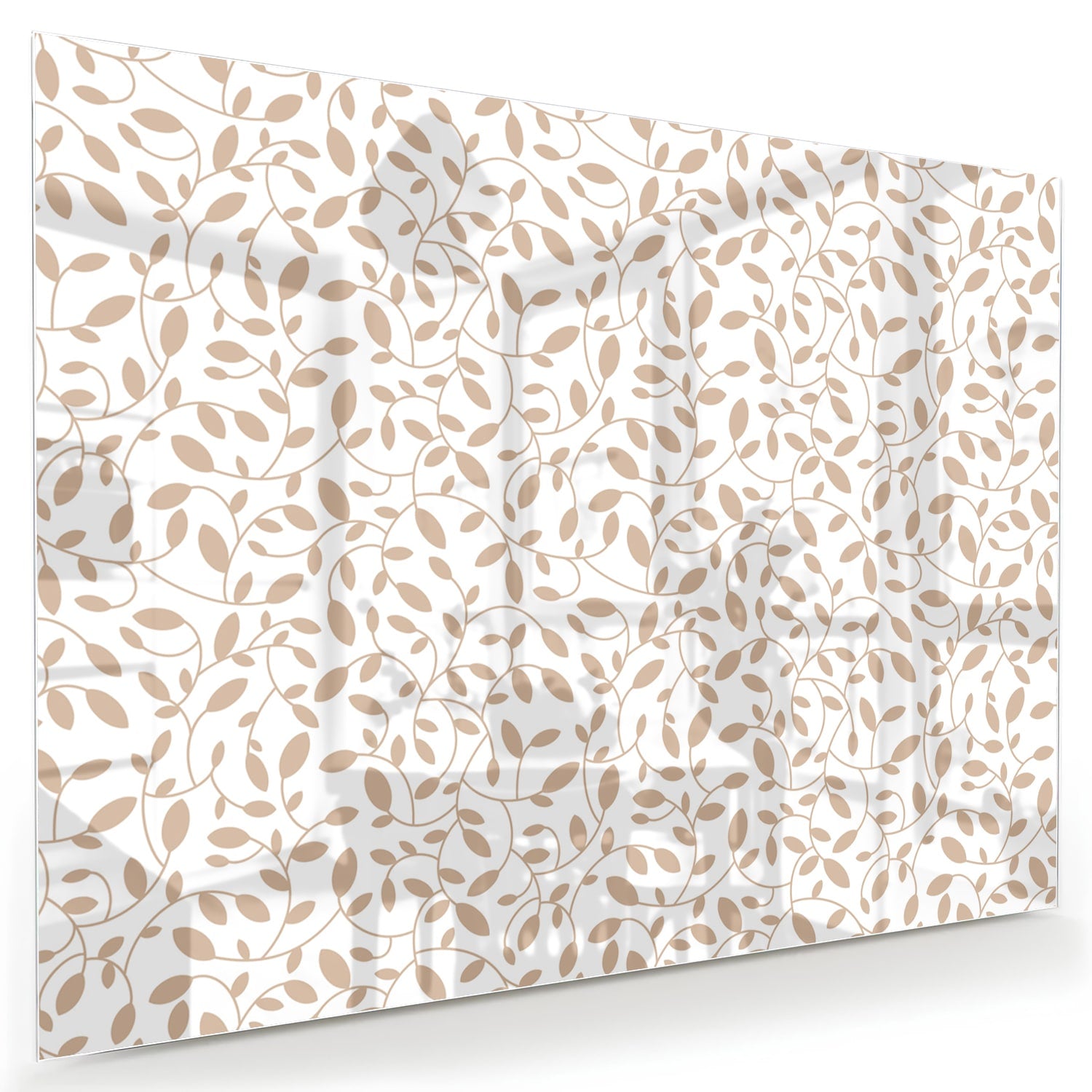 Elegantes Glasbild mit Blattmuster