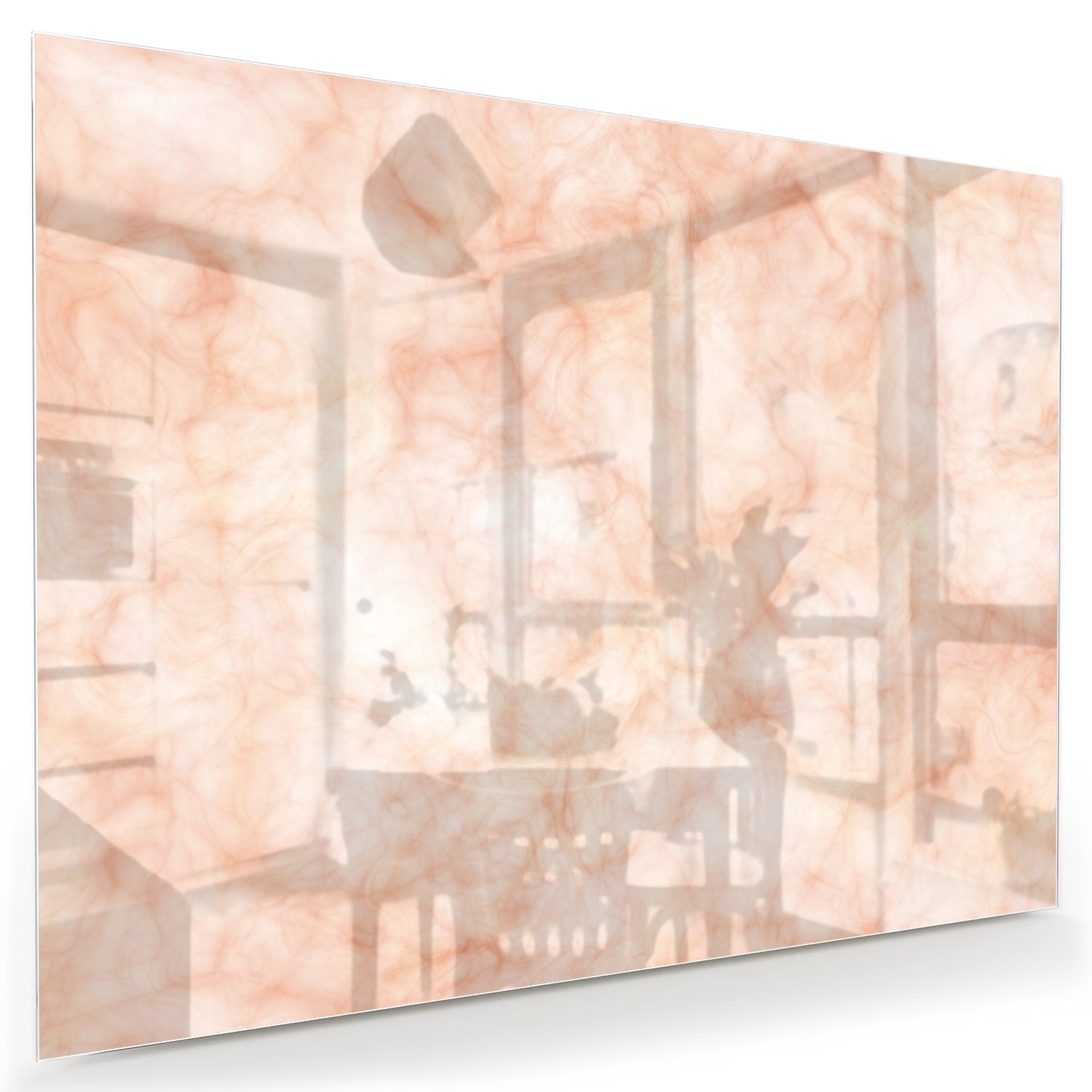 Hellrosa abstraktes Glasbild für ein elegantes Interieur