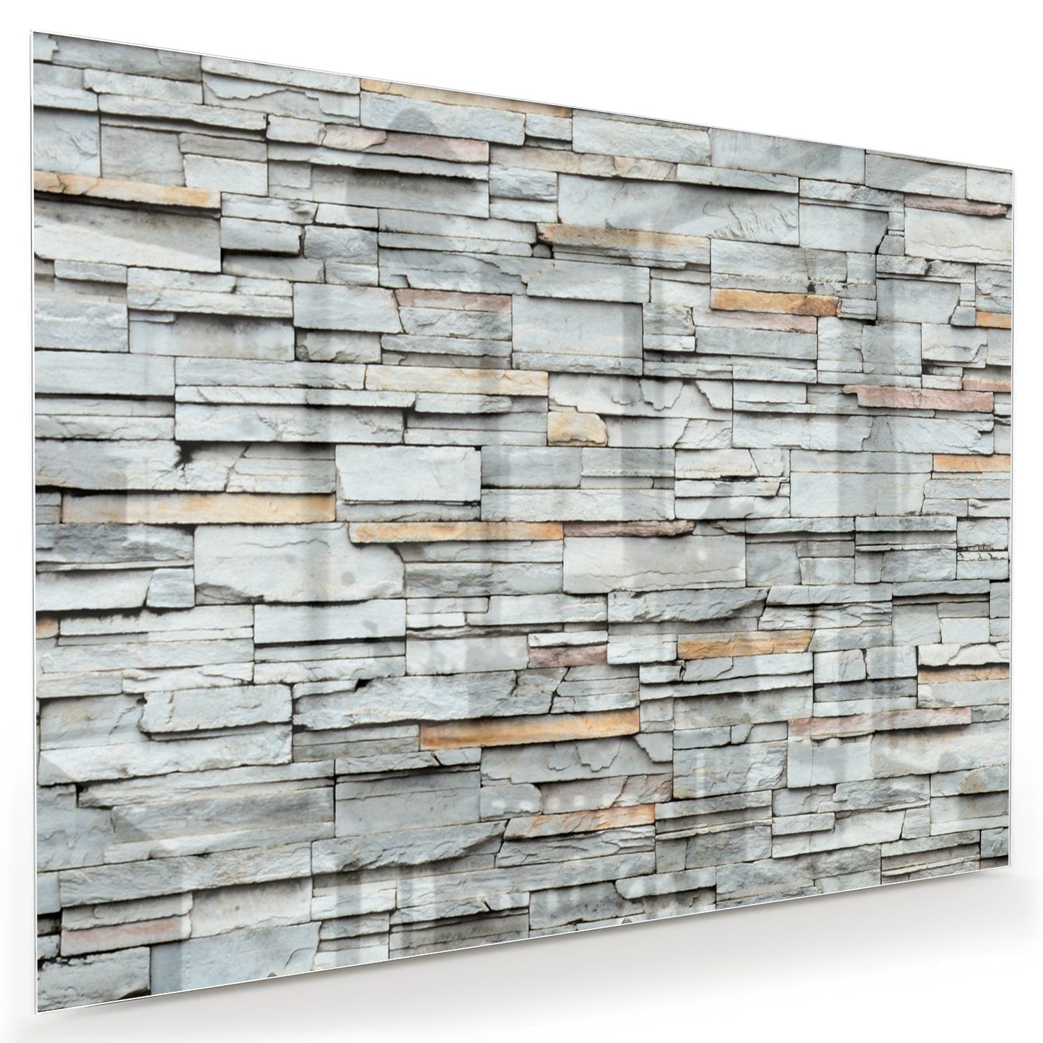 Modernes Glasbild mit Textur in Grau
