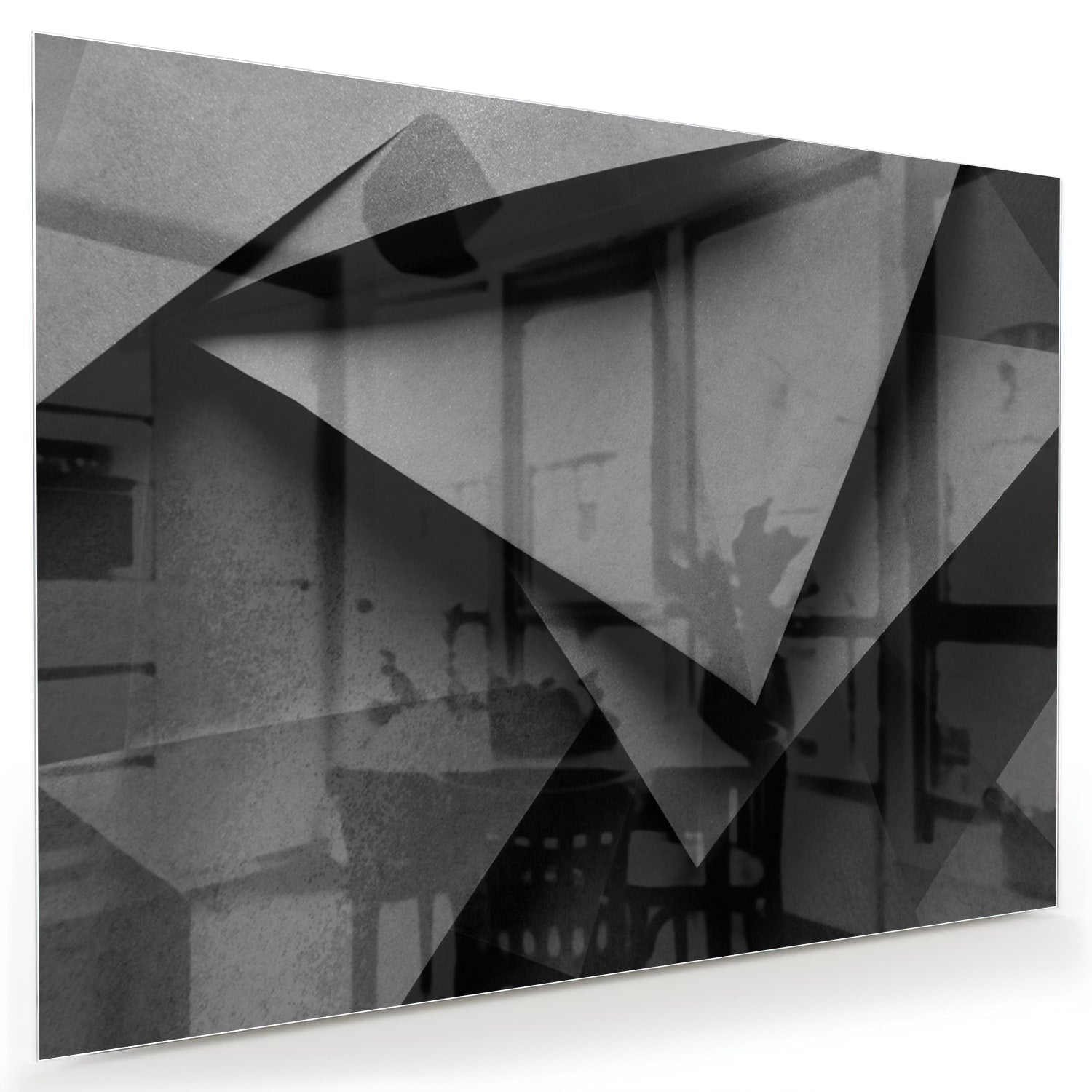 Modernes Glasbild mit geometrischem Motiv