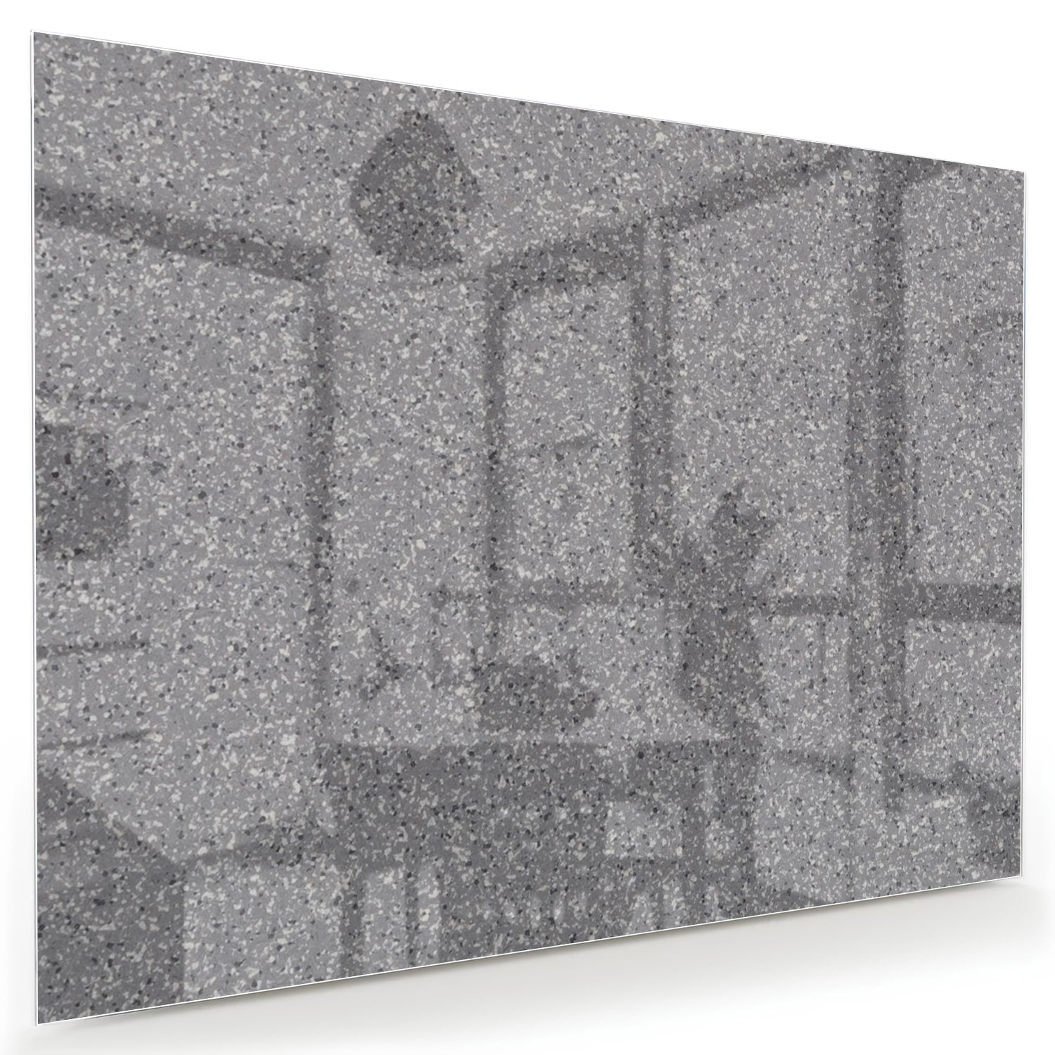 Glasbild mit abstrakten Grautönen