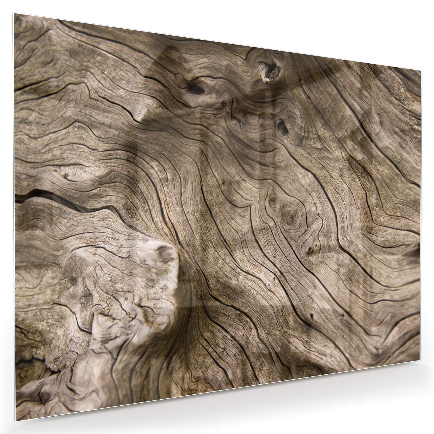 Glasbild mit Holzmaserung