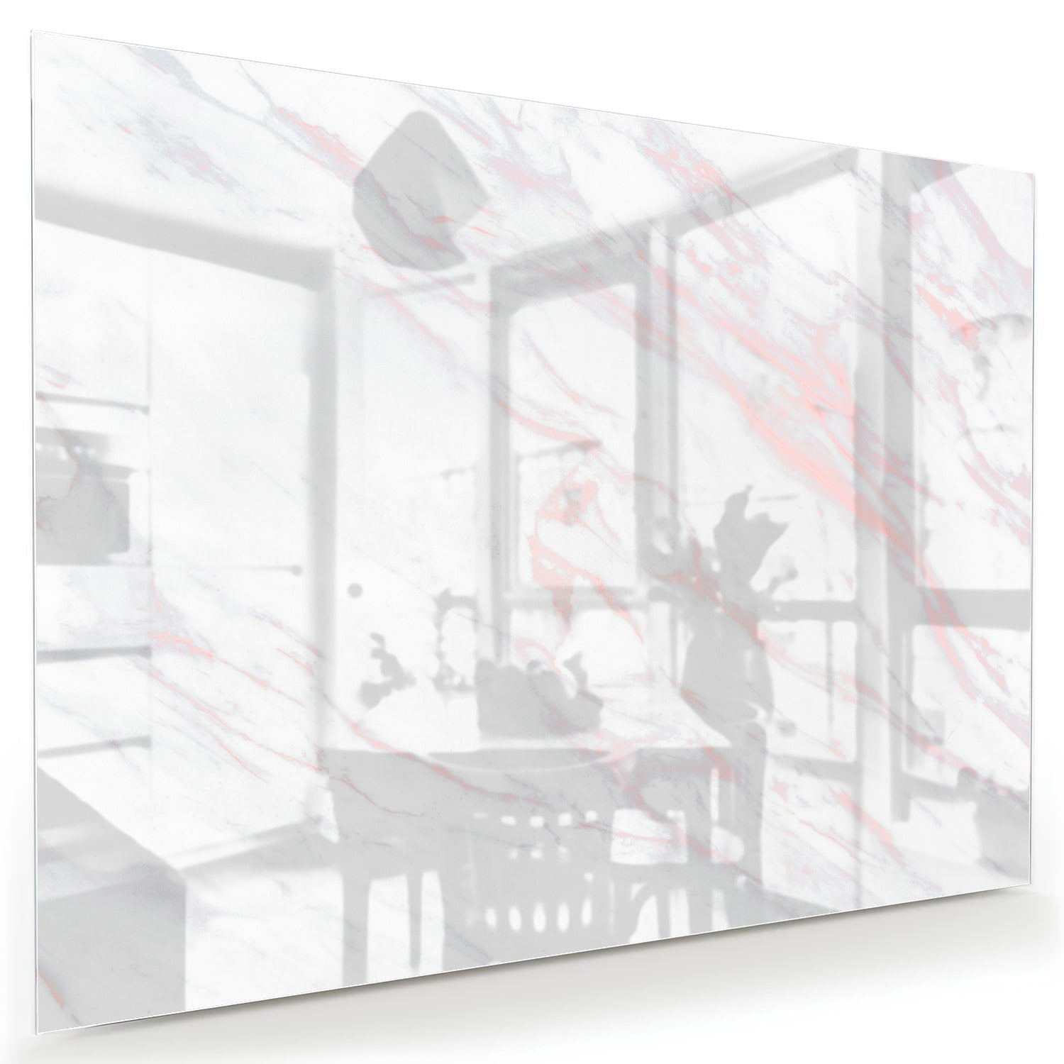 Minimalistisches Glasbild mit Marmordetails