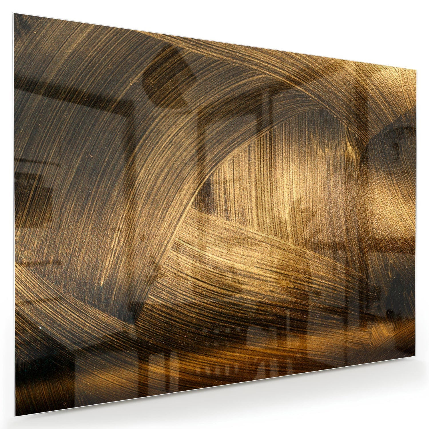 Elegantes Glasbild mit goldenem Muster