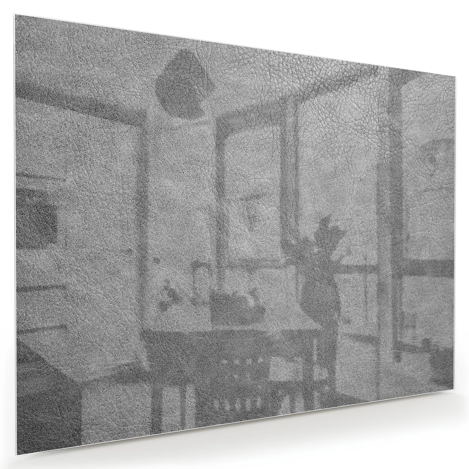 Minimalistisches Glasbild mit Schatten