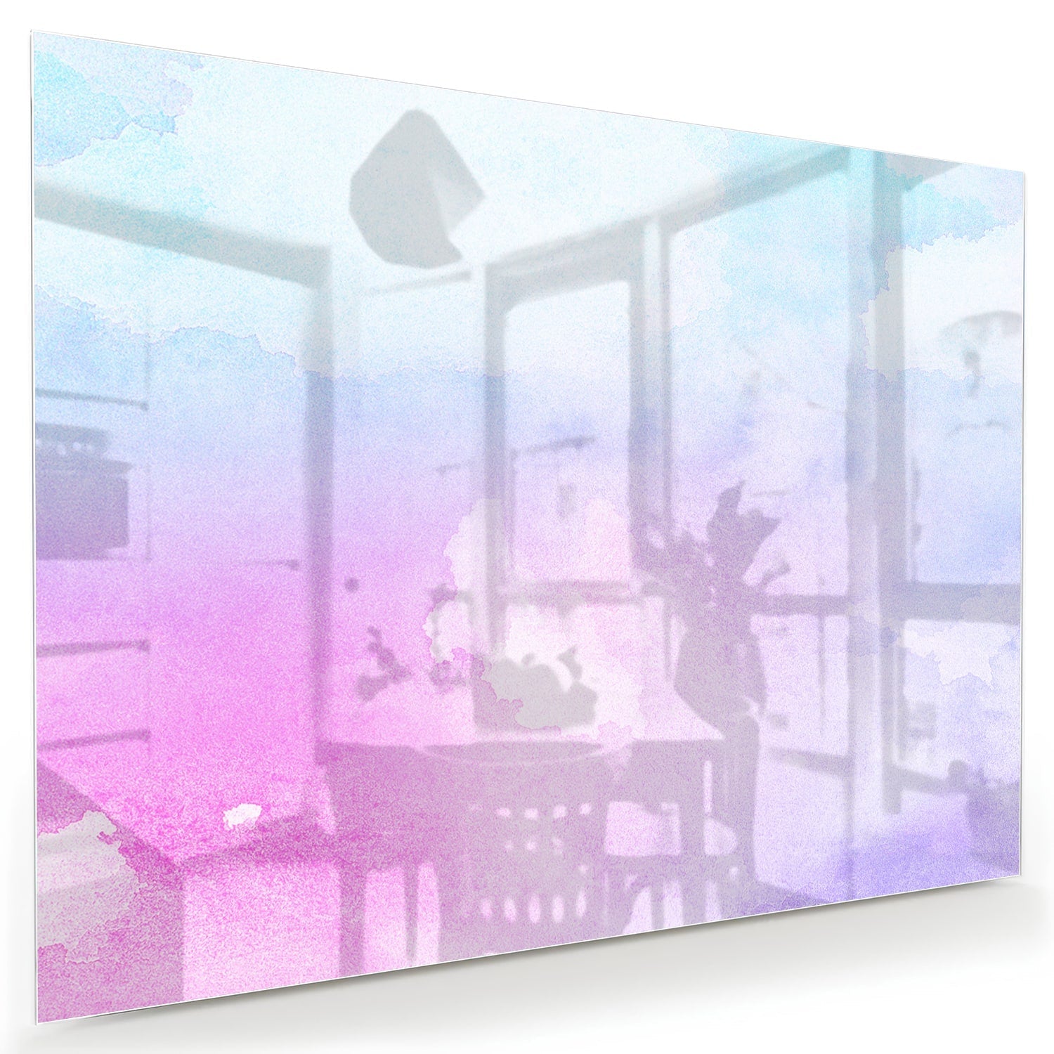 Raffiniertes Glasbild mit violetten Farbtönen