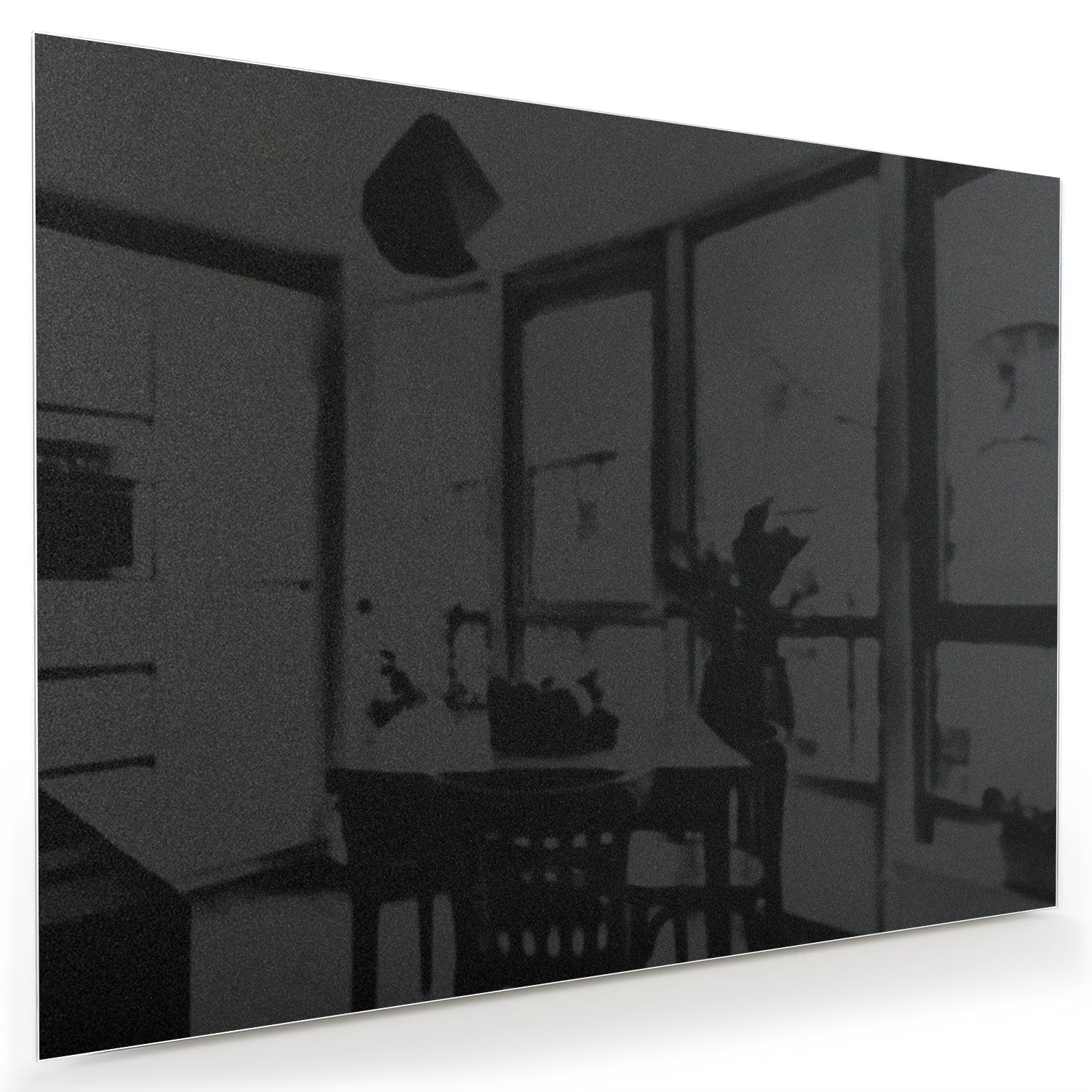 Glänzendes schwarzes Glasbild für ein modernes Interieur