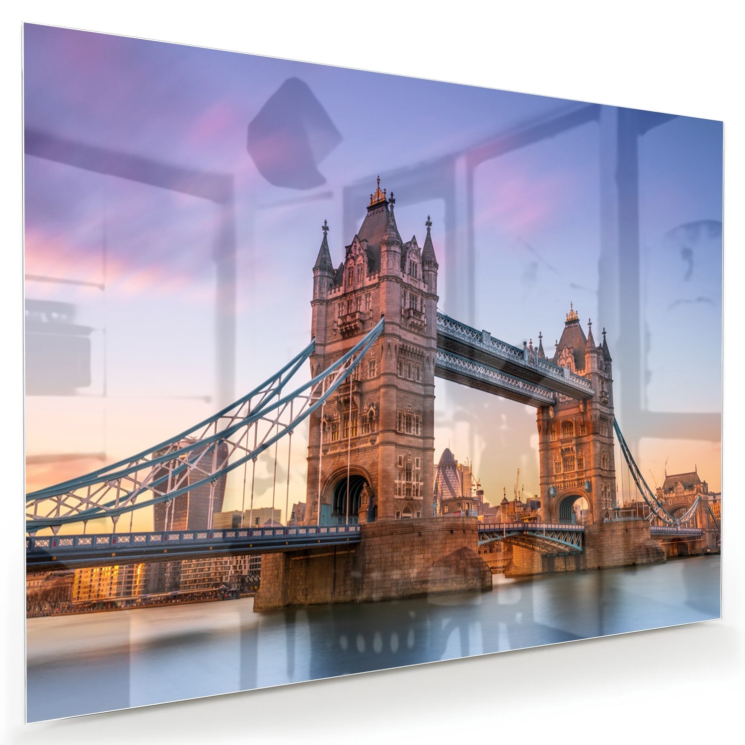 Glasbild mit der Tower Bridge in London