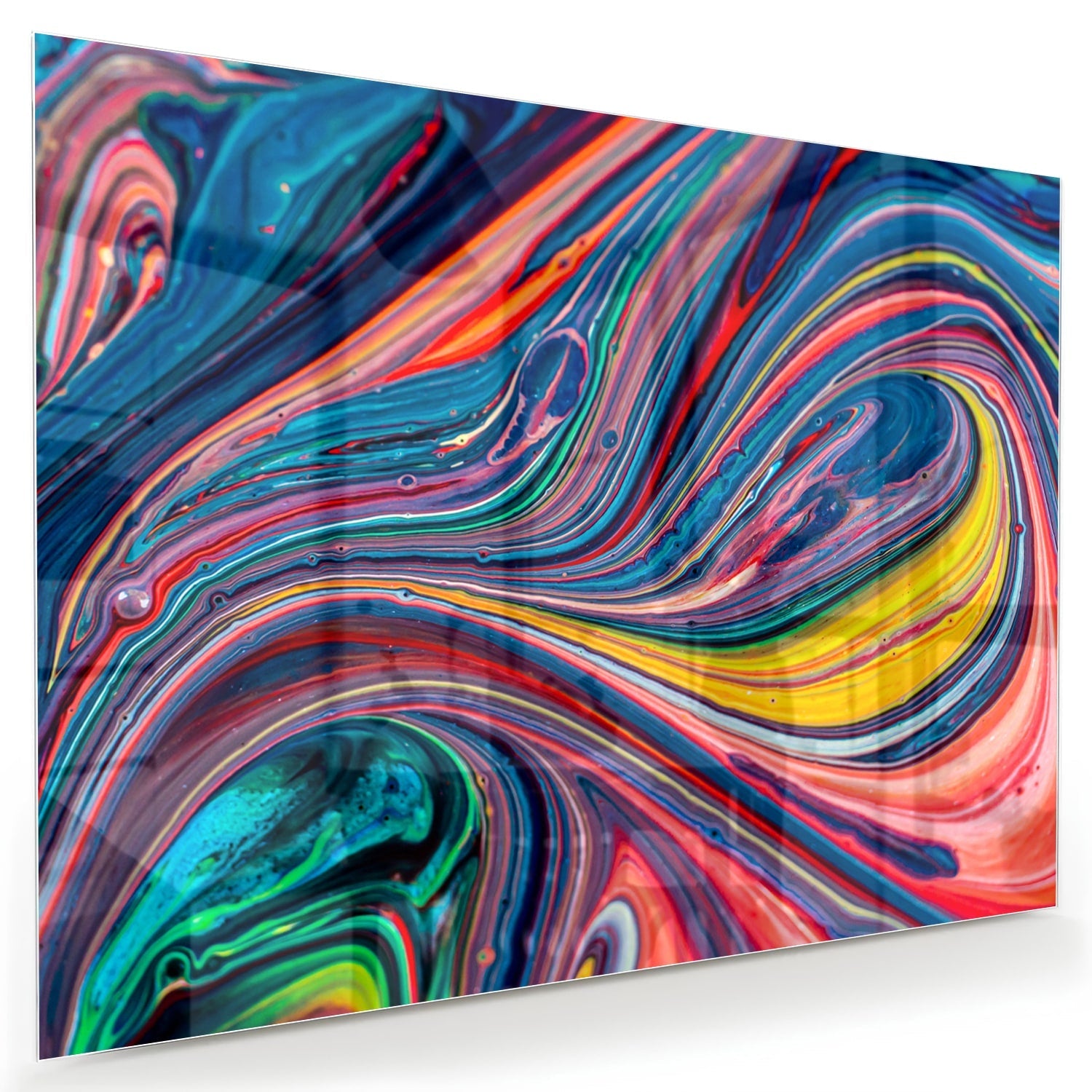 Farbenfrohes abstraktes Glasbild für ein modernes Interieur